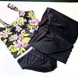 Catalina Tankini Swimsuit & Skirt Coverup Size 2X